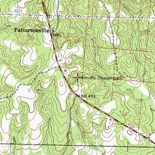 Topographic Map of Smiths Chapel Cemetery, TN