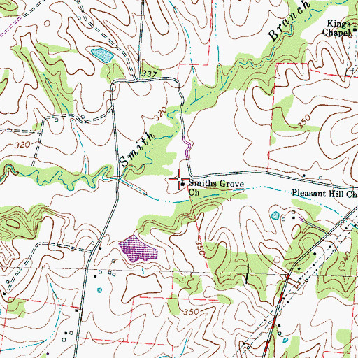 Topographic Map of Smiths Grove Church, TN