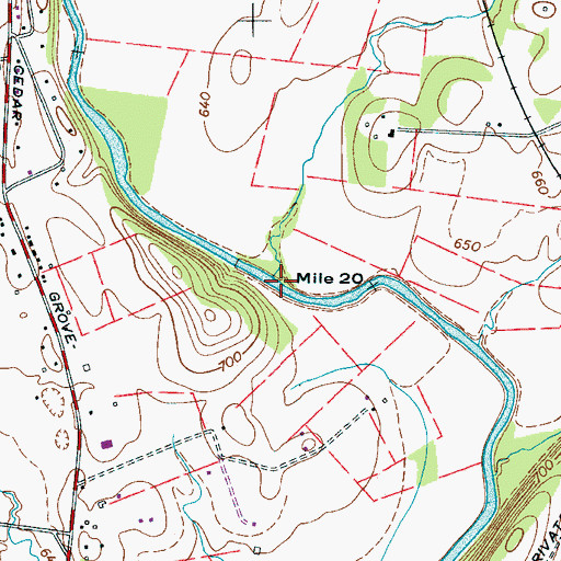 Topographic Map of Smithson Branch, TN