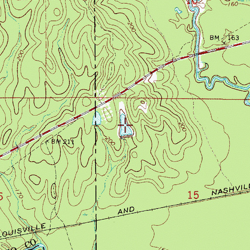 Topographic Map of Sand Creek Lake Number One, AL