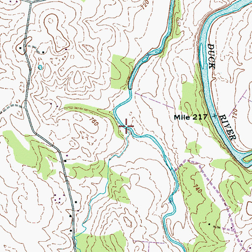 Topographic Map of Snake Creek, TN
