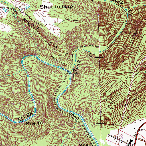 Topographic Map of Soak Creek, TN