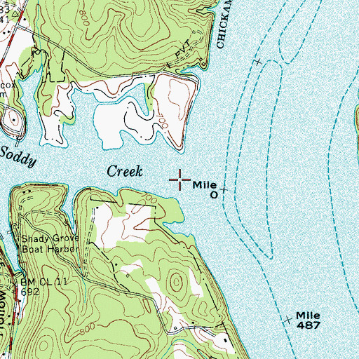 Topographic Map of Soddy Creek, TN