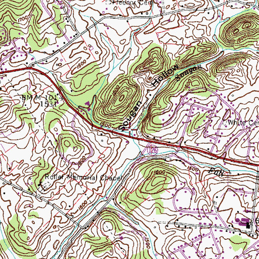 Topographic Map of Sougan Hollow, TN