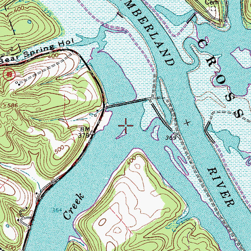 Topographic Map of South Cross Creek, TN