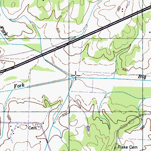 Topographic Map of South Fork Big Beaver Creek, TN