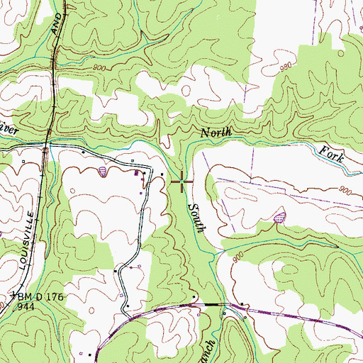 Topographic Map of South Fork Buffalo River, TN