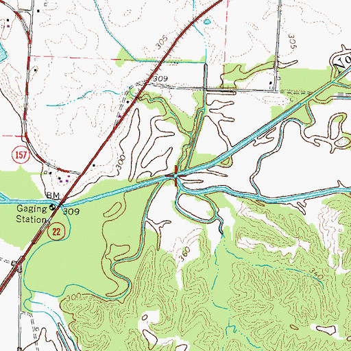 Topographic Map of South Reelfoot Creek, TN