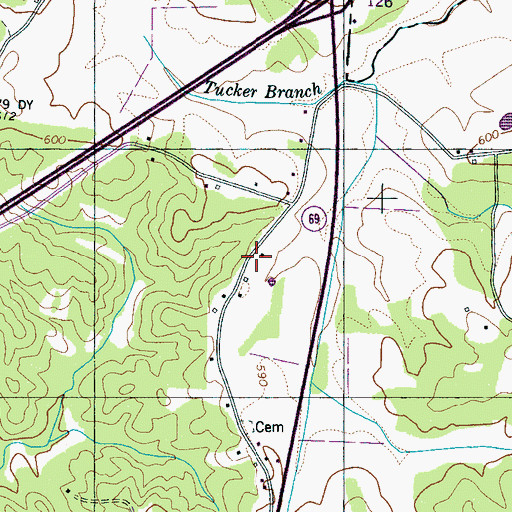 Topographic Map of Spences Store, TN