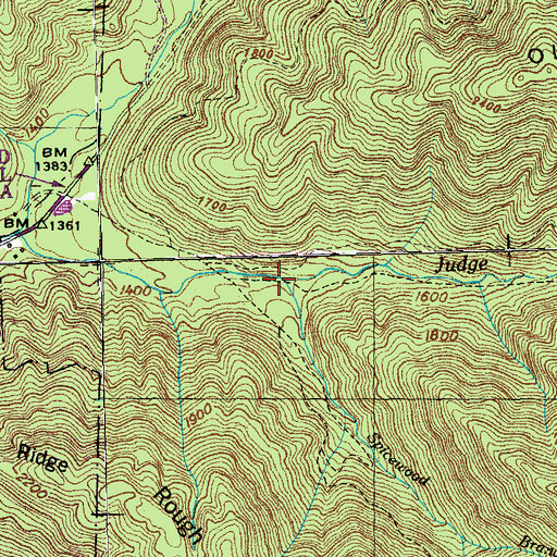 Topographic Map of Spicewood Branch, TN