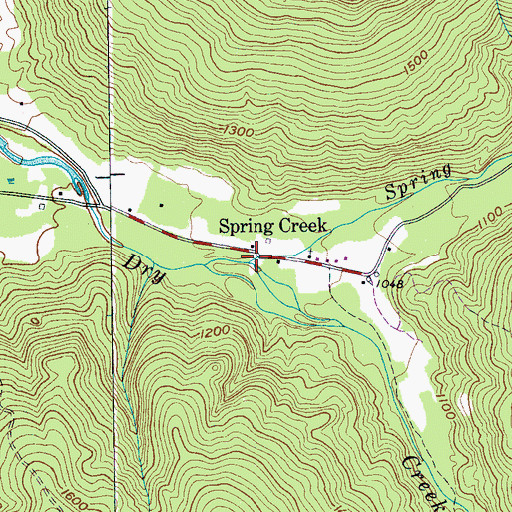 Topographic Map of Spring Creek, TN