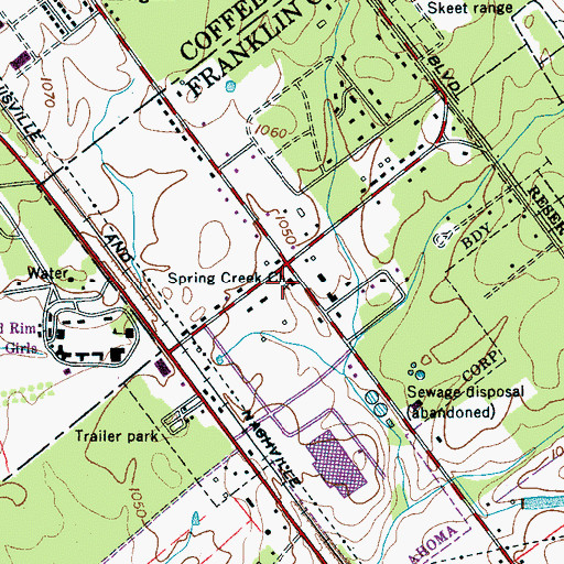 Topographic Map of Spring Creek Church, TN