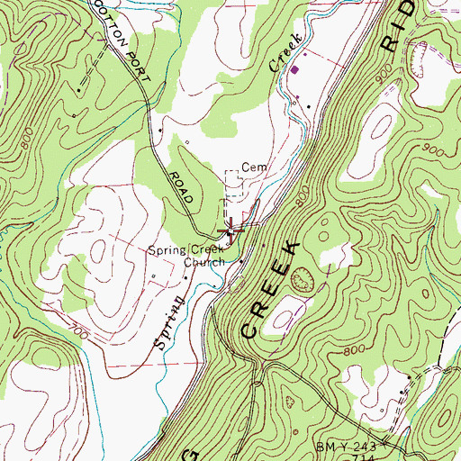 Topographic Map of Spring Creek Church, TN