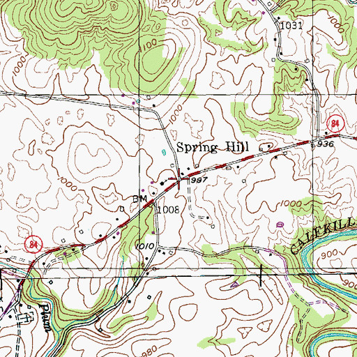 Topographic Map of Spring Hill, TN