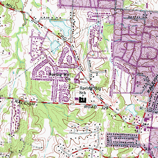 Topographic Map of Spring Hill Church, TN