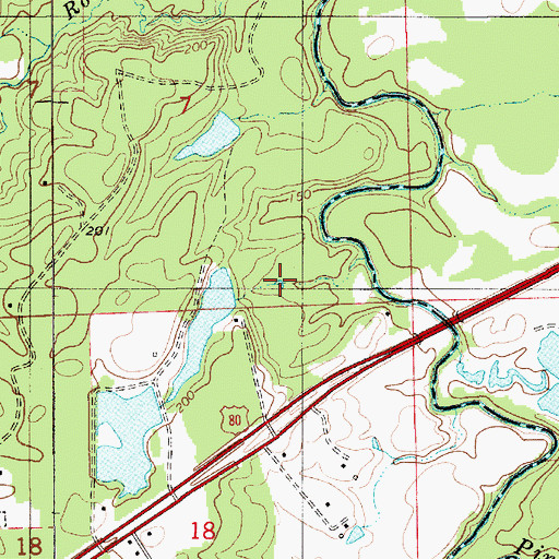 Topographic Map of Flowers Lake, AL