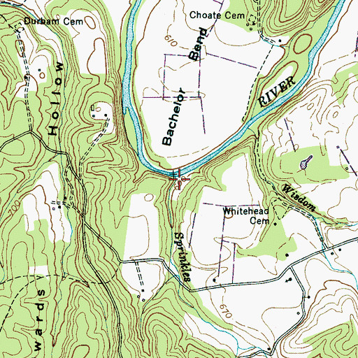 Topographic Map of Sprinkles Branch, TN