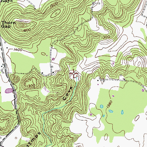 Topographic Map of Stamps Cove, TN