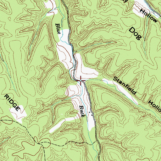 Topographic Map of Stanfield Hollow, TN