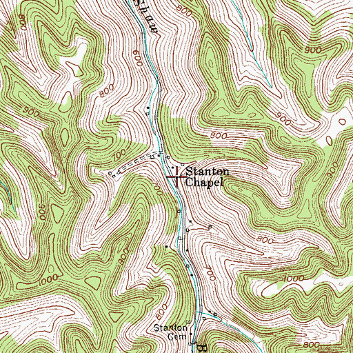 Topographic Map of Stanton Chapel, TN