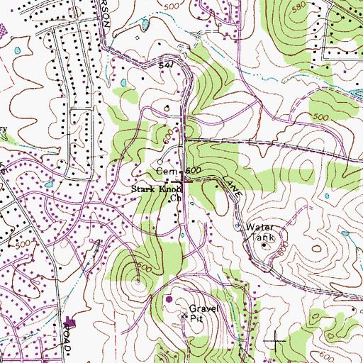 Topographic Map of Stark Knob Church, TN