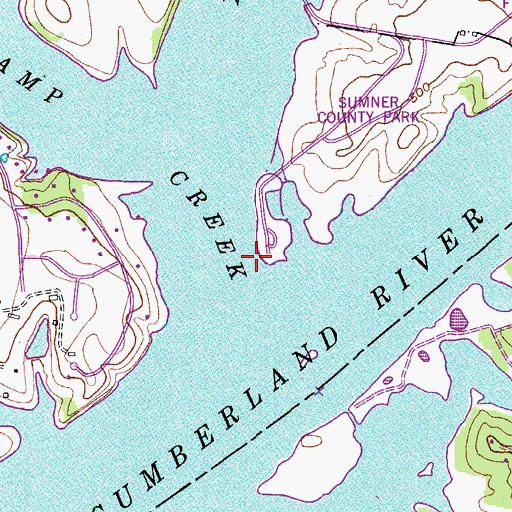 Topographic Map of Station Camp Creek, TN