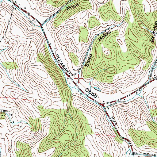 Topographic Map of Steed Hollow, TN