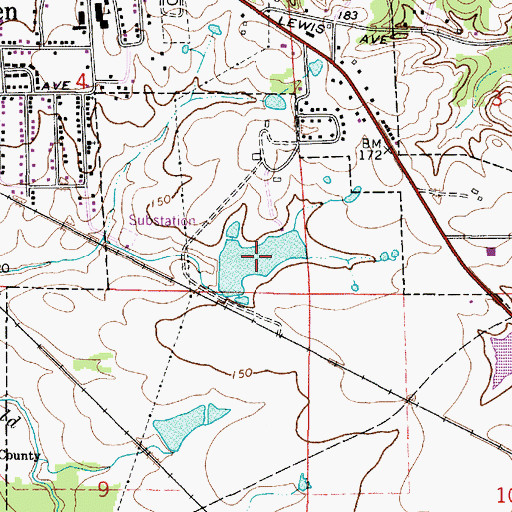 Topographic Map of Glass Lake Number One, AL