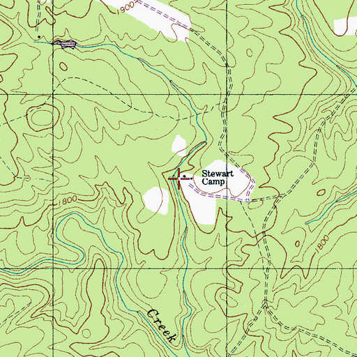 Topographic Map of Stewart Camp, TN