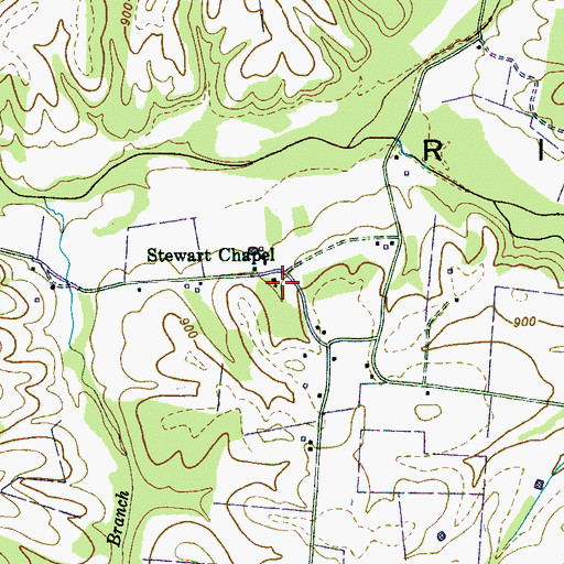 Topographic Map of Stewart Chapel, TN