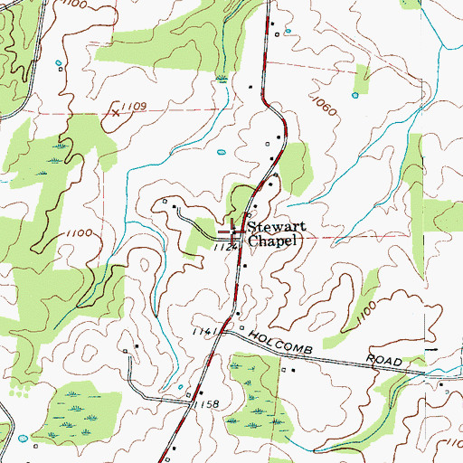 Topographic Map of Stewart Chapel, TN