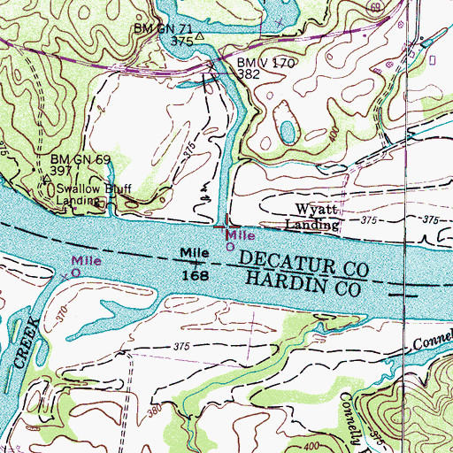 Topographic Map of Stewman Creek, TN