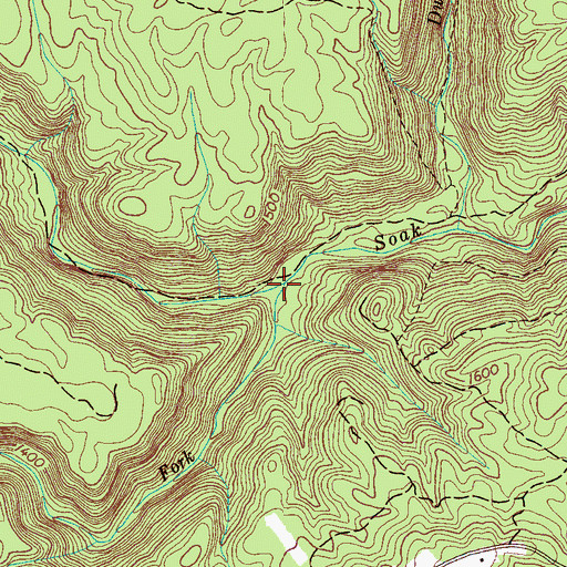 Topographic Map of Stinging Fork, TN
