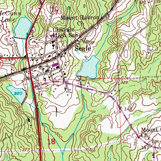 Topographic Map of Wadsworth Lake Dam, AL