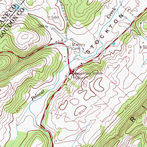 Topographic Map of Stockton Valley Church, TN