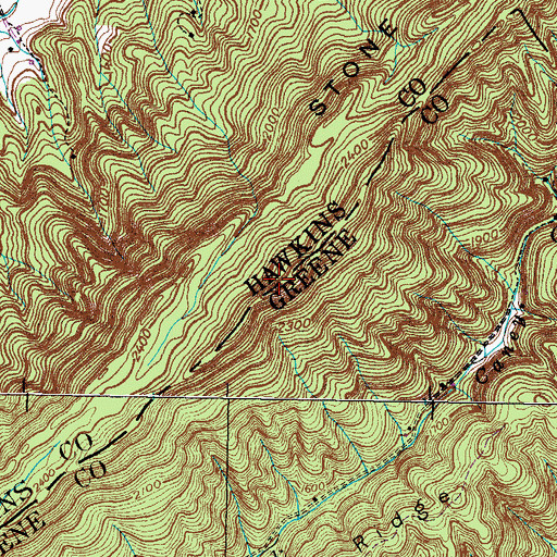 Topographic Map of Stone Mountain, TN