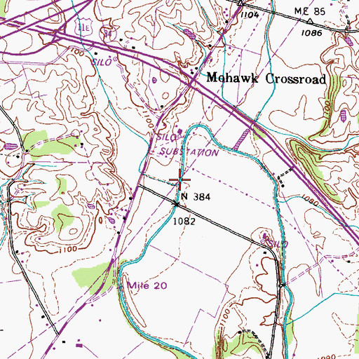 Topographic Map of Stony Creek, TN