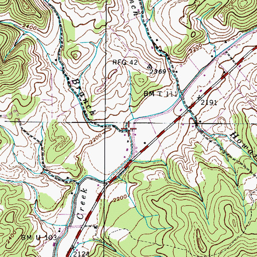 Topographic Map of Stout Branch, TN