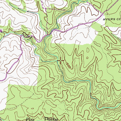 Topographic Map of Stowers Creek, TN