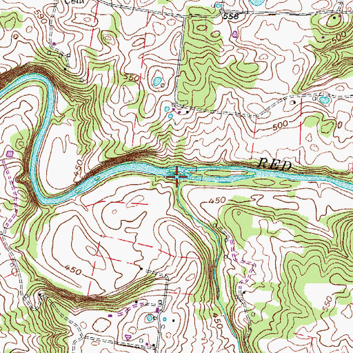 Topographic Map of Sturgeon Creek, TN