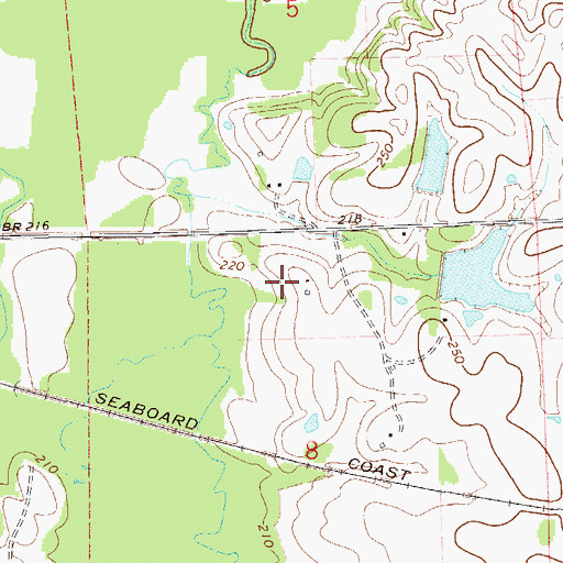 Topographic Map of Baca Lake, AL