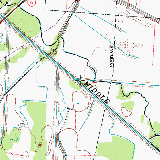 Topographic Map of Sugar Creek, TN
