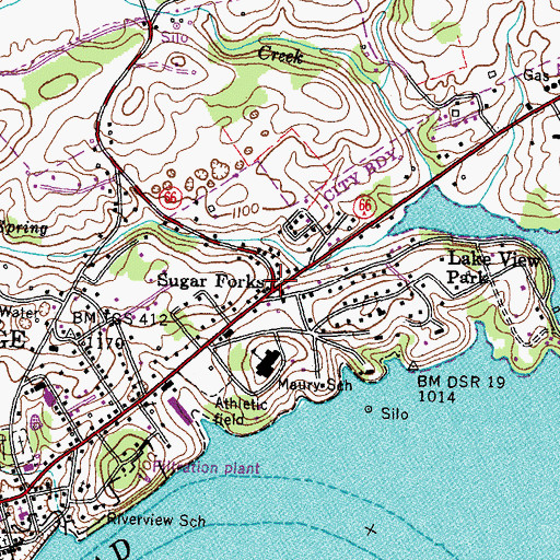 Topographic Map of Sugar Forks, TN