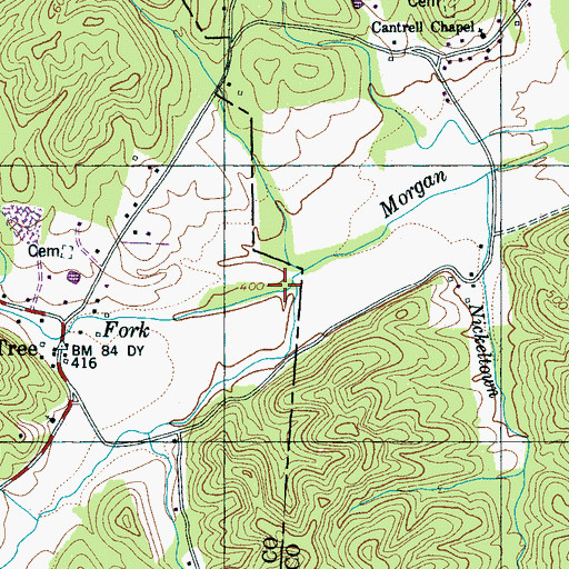 Topographic Map of Sugar Tree Fork, TN