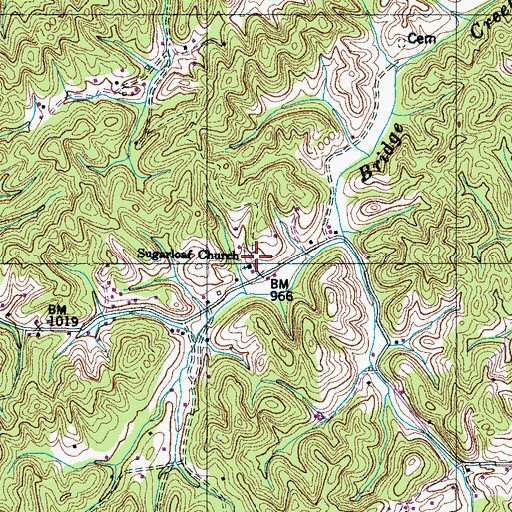 Topographic Map of Sugarloaf Church, TN
