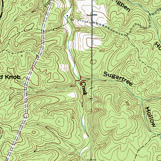 Topographic Map of Sugartree Hollow, TN