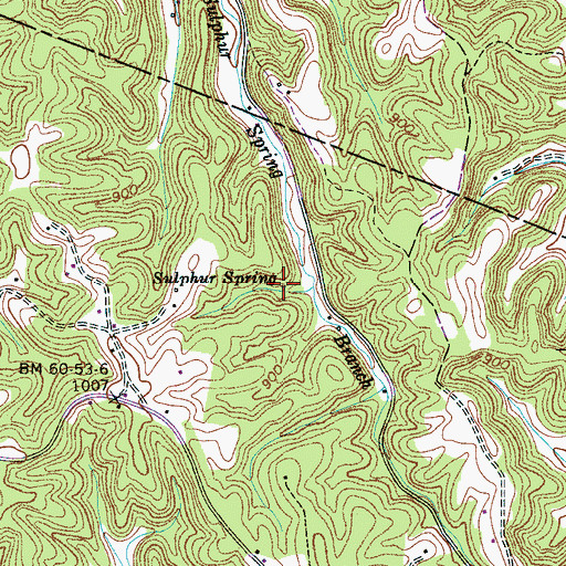 Topographic Map of Sulphur Spring, TN