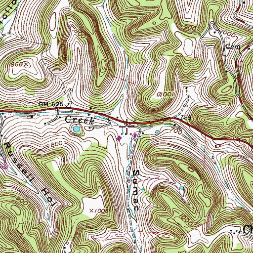 Topographic Map of Sumac Hollow, TN