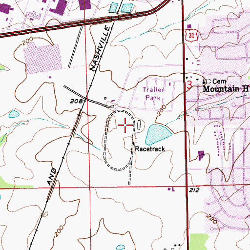 Topographic Map of Farm Bureau Lake, AL