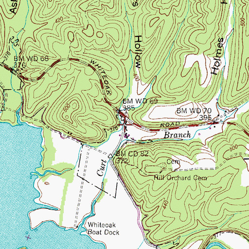 Topographic Map of Summers Hollow, TN